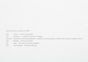 DERRIERE LE MIROIR, No. 162, Francis Bacon, Novembre 1966, litografier (varav 1 triptyk).