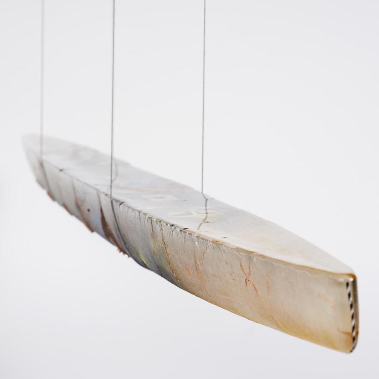 Bertil Vallien, a monumental sand cast glass sculpture of a boat, Kosta Boda, Sweden, 21st century.