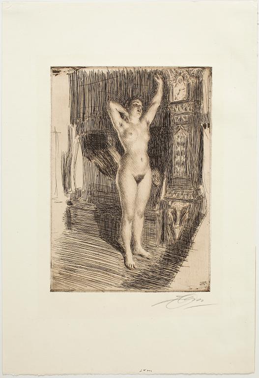 ANDERS ZORN, etsning, utförd 1914, signerad med blyerts.