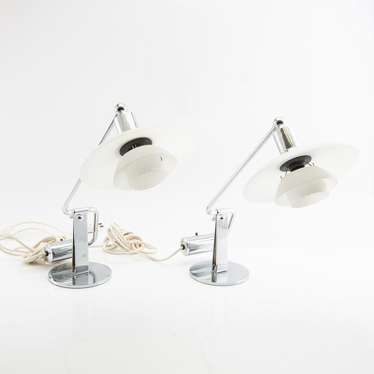 Poul Henningsen, pianolampor/kiplampor, ett par, "PH-2/1", Louis Poulsen, Danmark, 1900-tal.