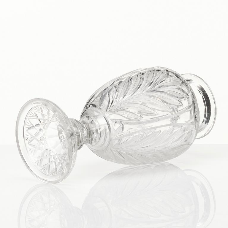 A cut glass vase, possibly Russian, 1890's.