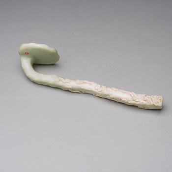 A nephrite ruyi sceptre, presumably late Qing dynasty.