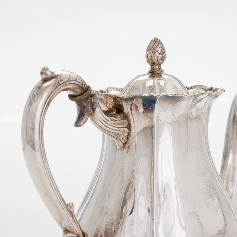 A three-piece silver coffee set, Kultakeskus, Hämeenlinna 1938 and 1953.