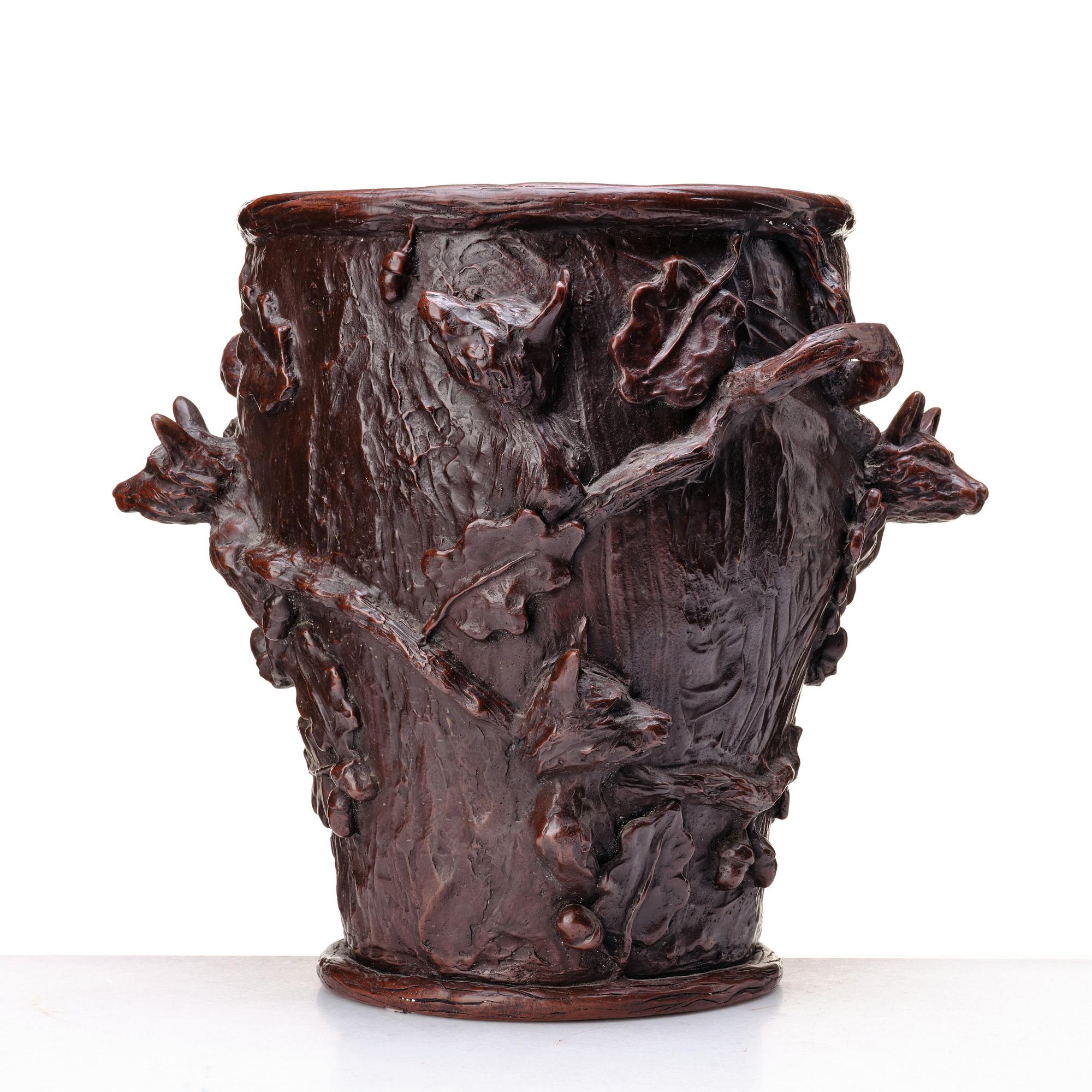 Ernst Billgren, a pair of patinated bronze jardinières, "I trädkronan", 2002, ed 9/100 and 10/100.