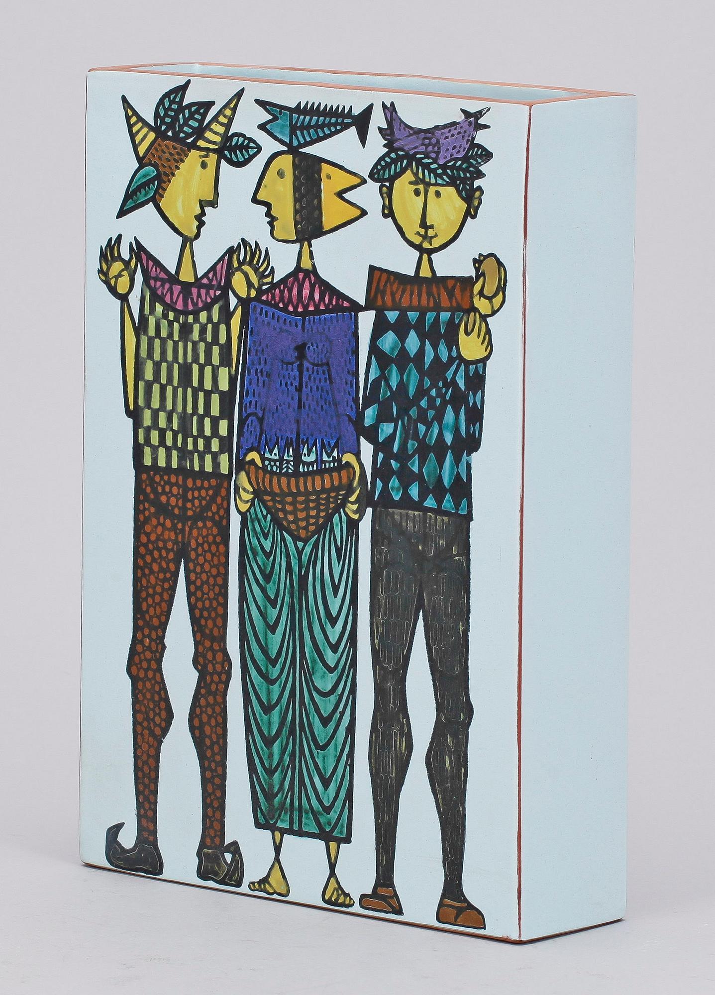 VAS, fajans, "Karneval", Stig Lindberg, Gustavsberg.