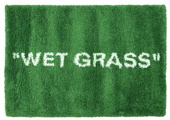 Virgil Abloh & IKEA Markerad, matta, "Wet Grass", ca 195 x 133 cm.