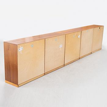 Mogens Koch, five 'Byggereolen' cabinets, Rud Rasmussens Snedkerier, Denmark, second half of the 20th century.