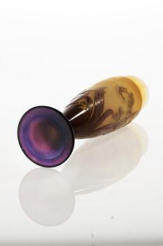 An Emile Gallé Art Nouveau cameo glass vase, Nancy, France.