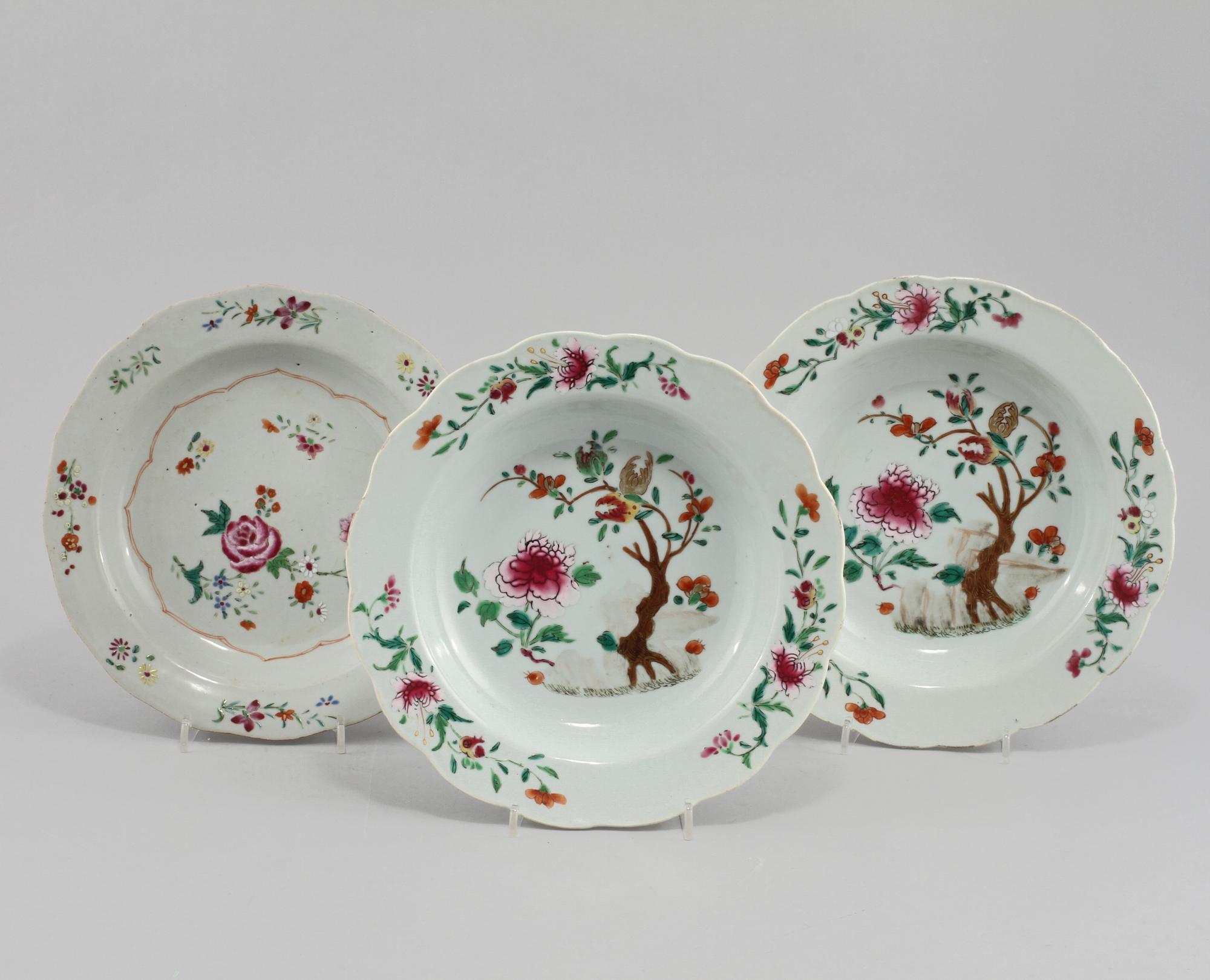 TALLRIKAR, 6 st, porslin Kina, 1700-tal.