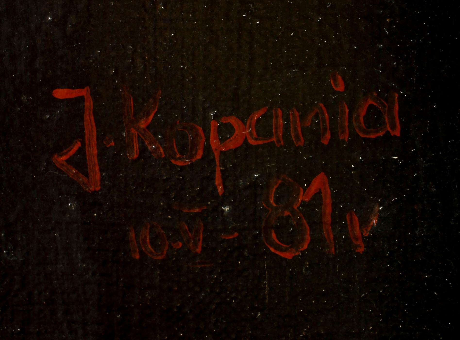 OKÄND KONSTNÄR, sannolikt Polen, olja på duk, sign J Kopania dat -81.
