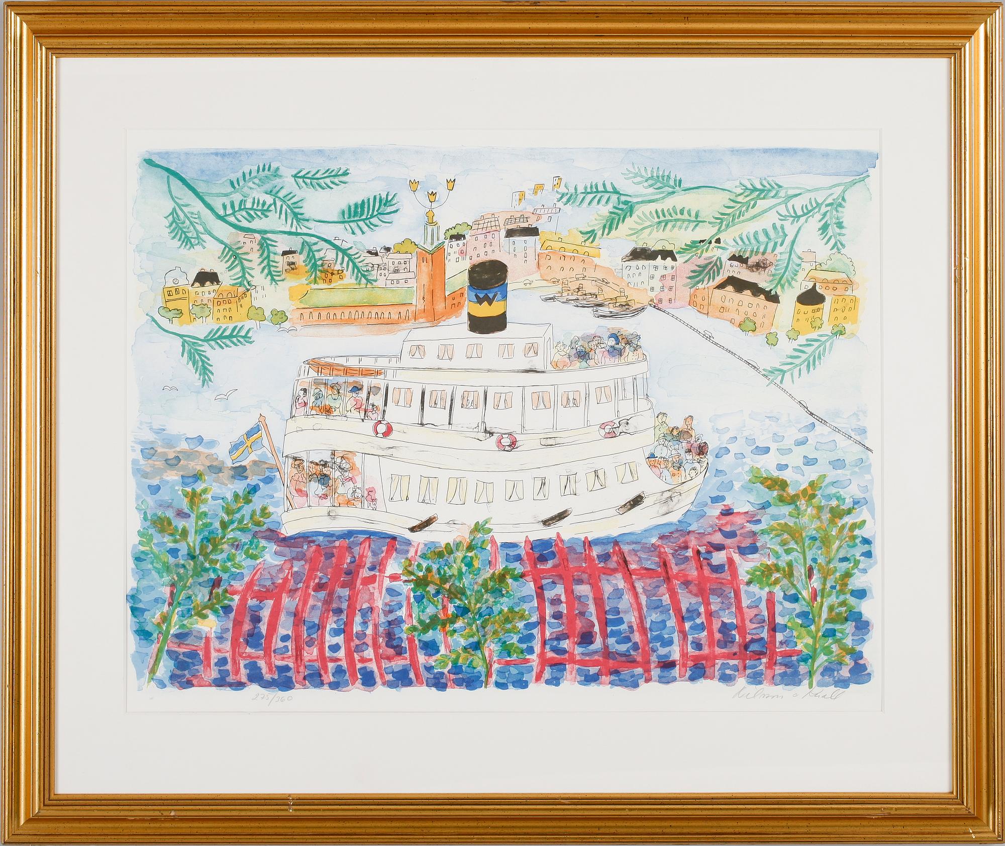 KRISTINA KNALL, färglitografi, sign Nilsson & Knall, numr 275/360.