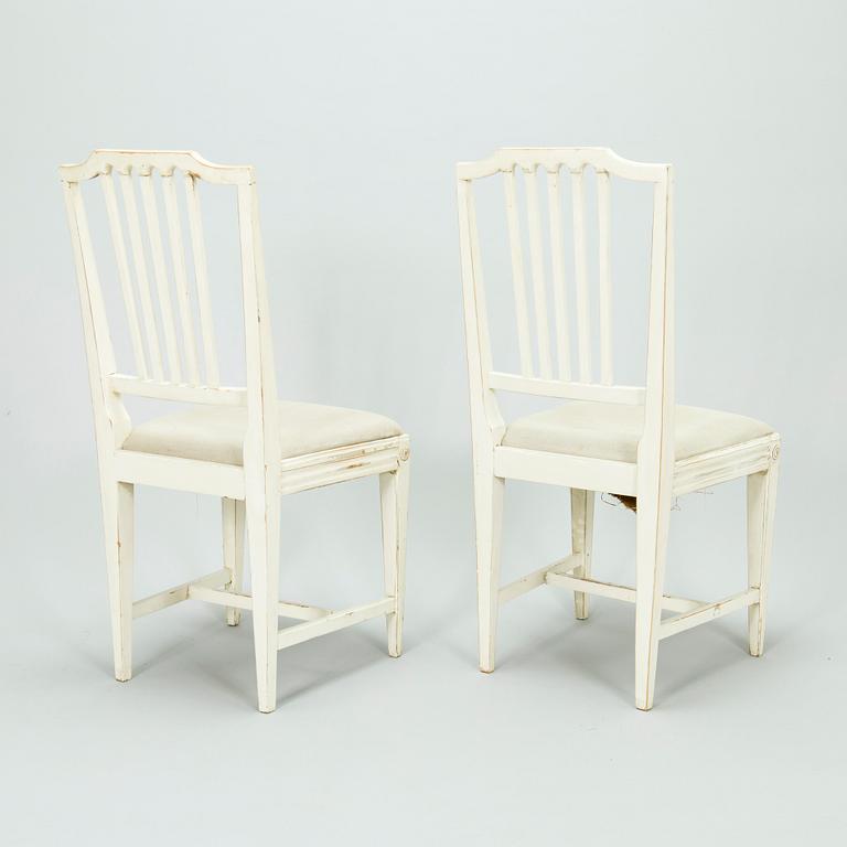 Stolar, 6 st, gustavianska, stockholmsarbete, sent 1700-tal.