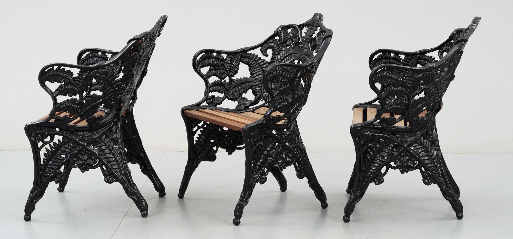 TRÄDGÅRDSSTOLAR, 3 st, 1900-tal.