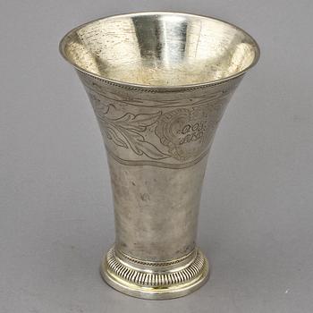 BÄGARE, silver, Samuel Lyberg, Borås, 1793. Vikt 370 g.