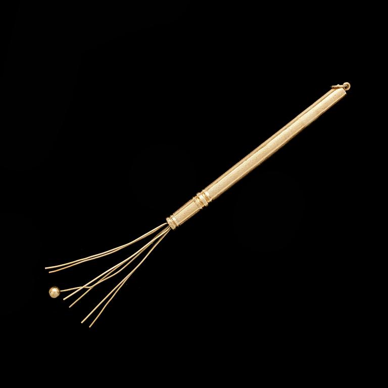 For stiring champagne, gold, weight 4,1 g.