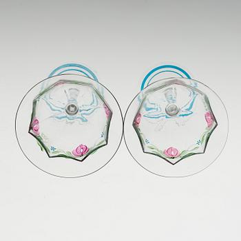 EVA ENGLUND, champagnekupor + skål, 9 delar, "Maja", Orrefors, sent 1900-tal.