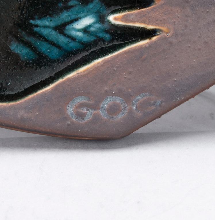 SEINÄRELIEFI, kivitavaraa, signeerattu GOG, Gunvor Olin-Grönqvist, Arabia 1960-luku.