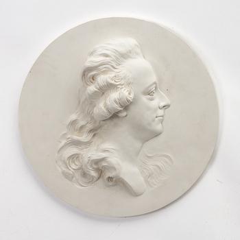Johan Tobias Sergel, after, late 20th century, portrait medallion. "Gustaf III" (1746-1792).