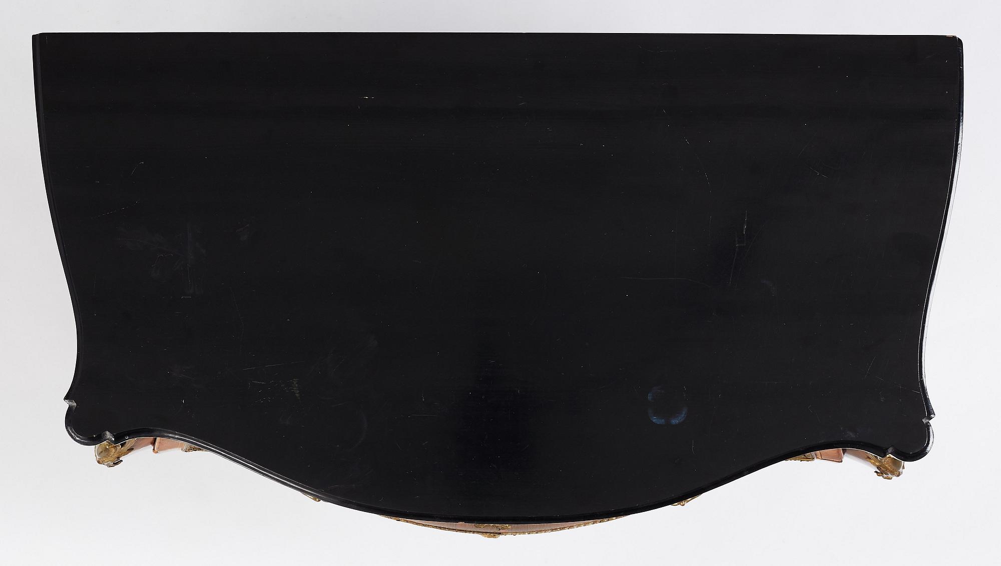 A rococo parquetry and gilt brass-mounted commode possibly by C. Åhman (master in Stockholm 1748-1783).