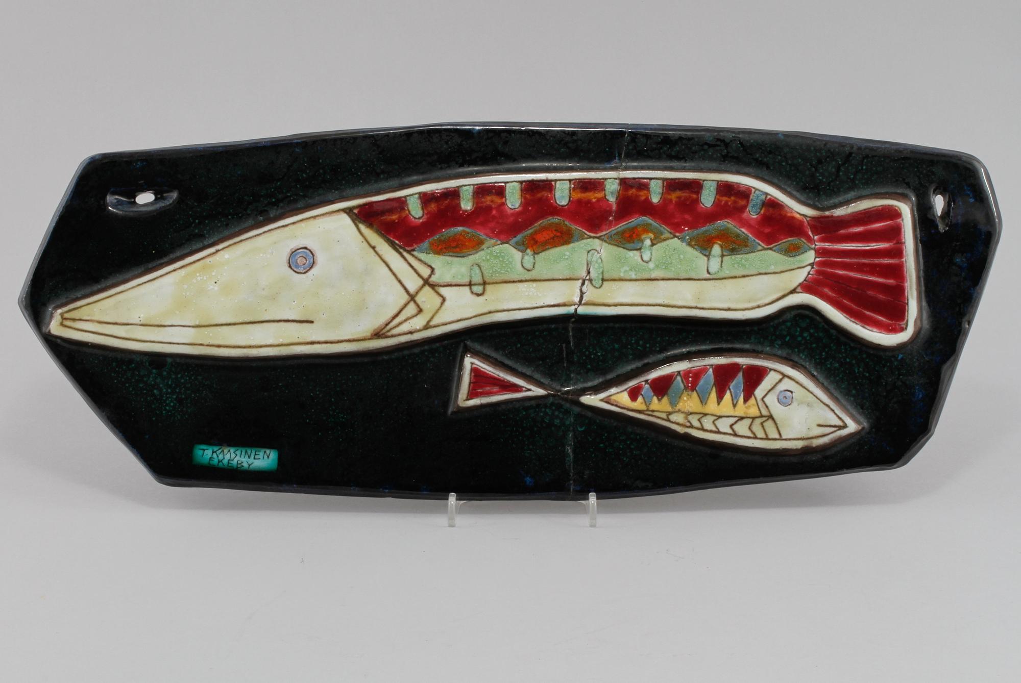 RELIEF, keramik, Taisto Kaasinen, Ekeby, 1900-talets mitt/andra hälft.