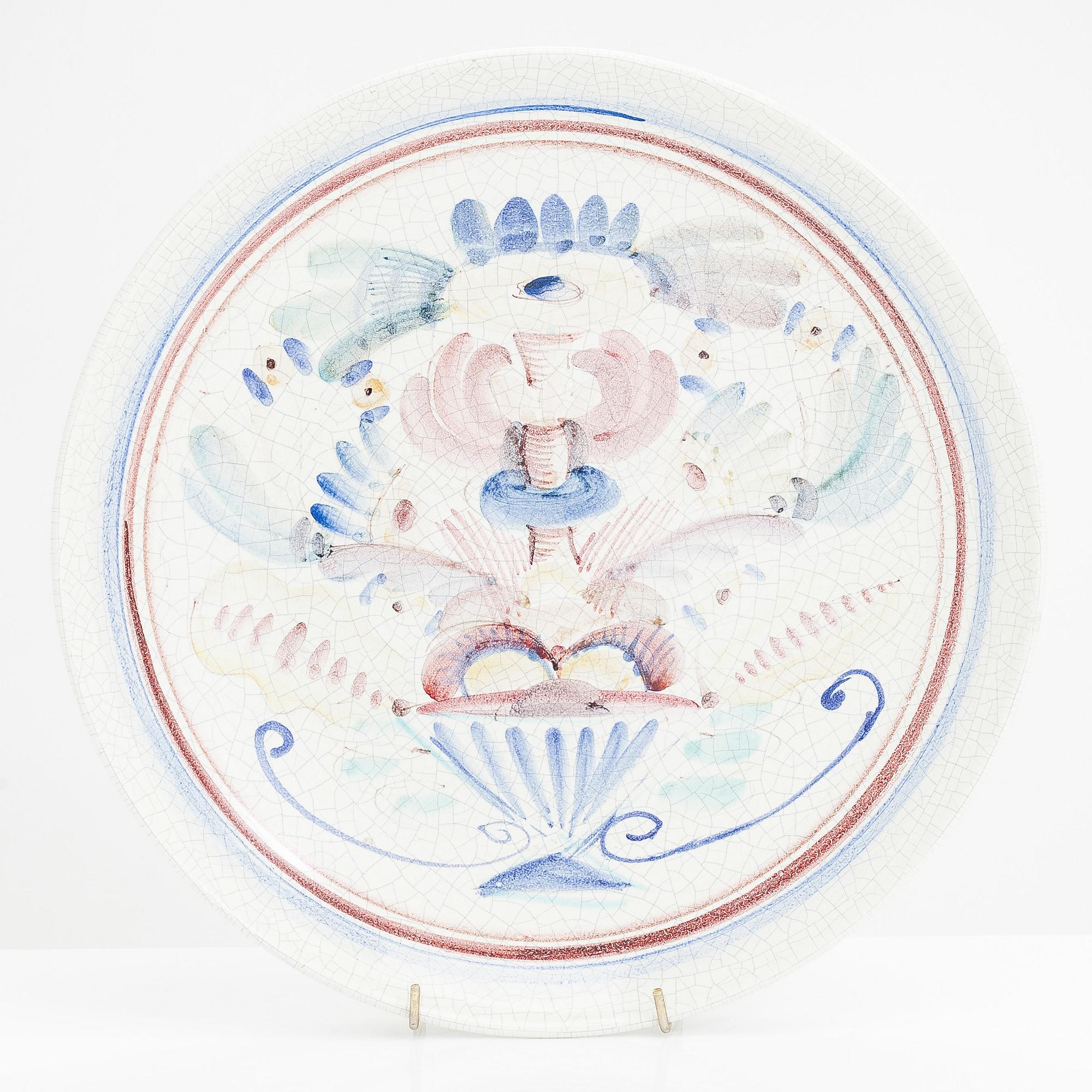 Birger Kaipiainen, tallrik, keramik, signerad BK Arabia Suomi.