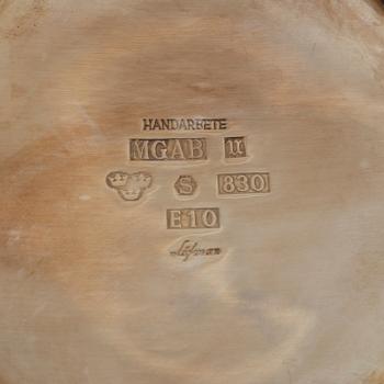 Eric Löfman, a silver coffee pot and creamer, mark of MGAB, Uppsala 1979.