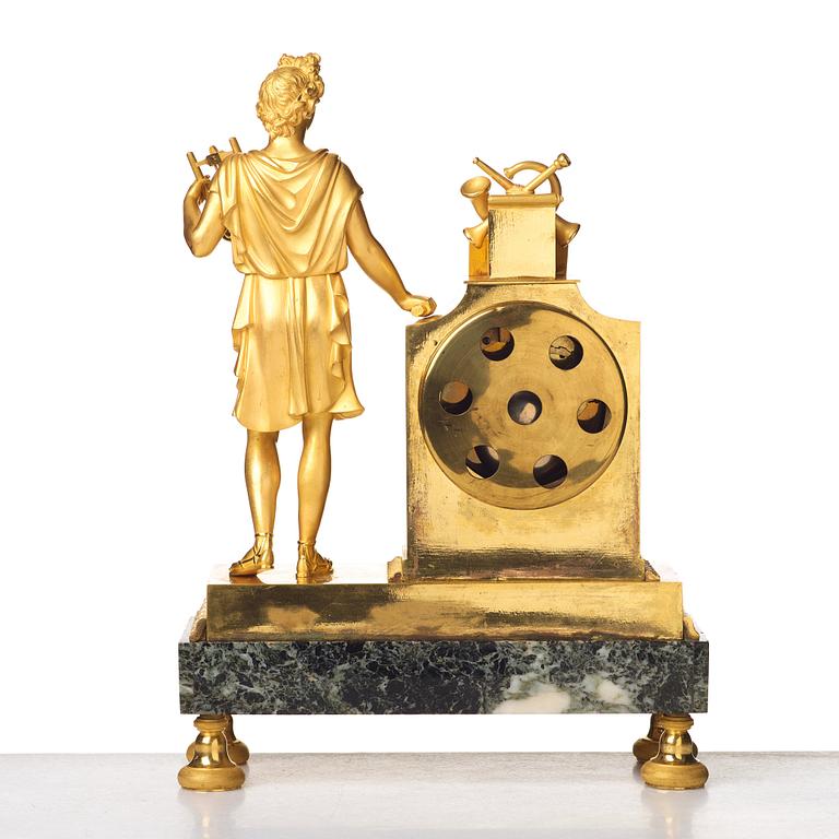 A French Empire mantel clock, beginning of the 1800's.