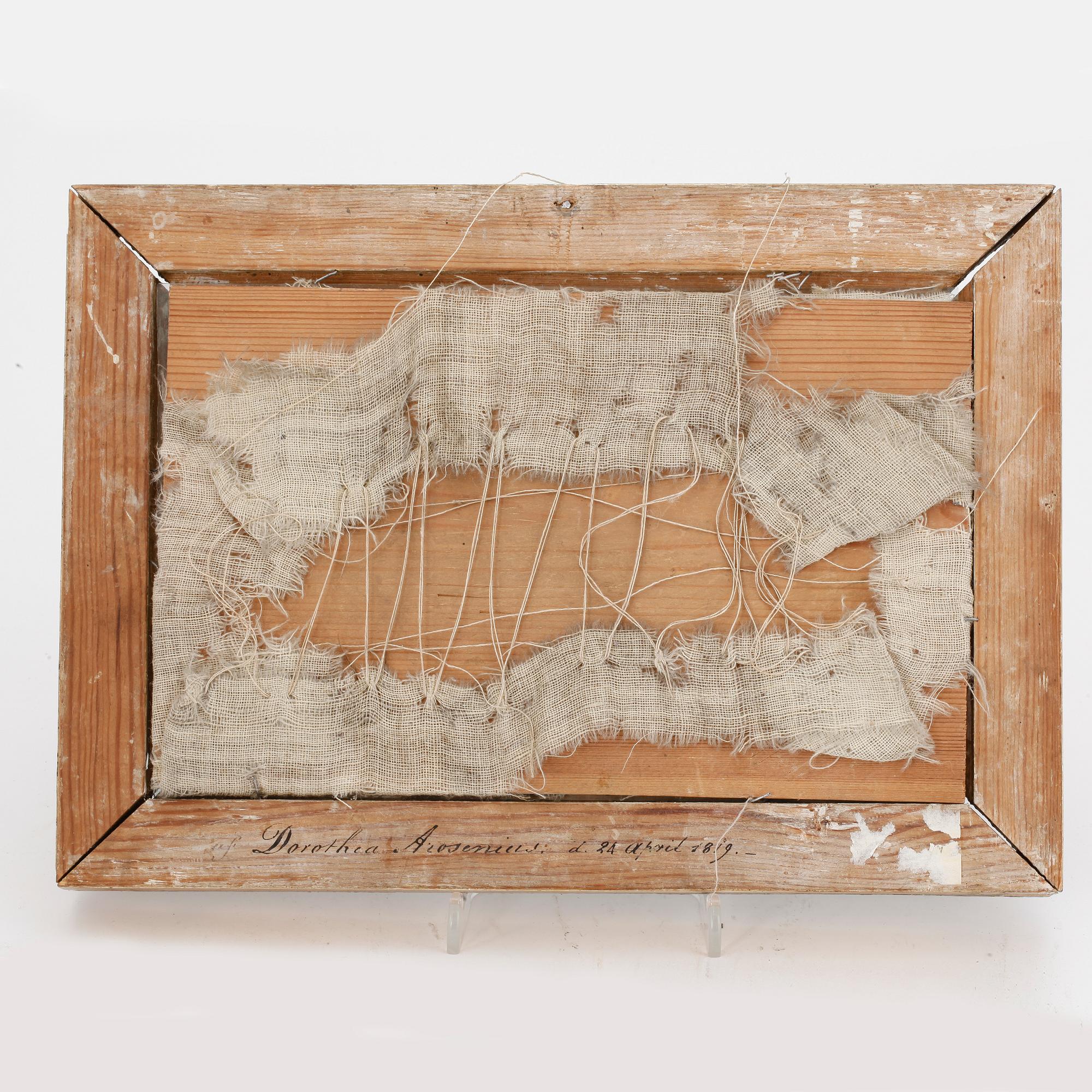 DOROTHEA AROSENIUS, broderi. Signerad och daterad 24 april 1819 a tergo.