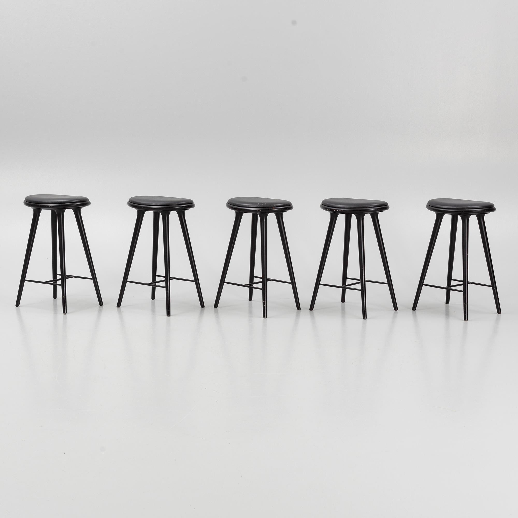 Space Copenhagen, five bar stools, Mater.