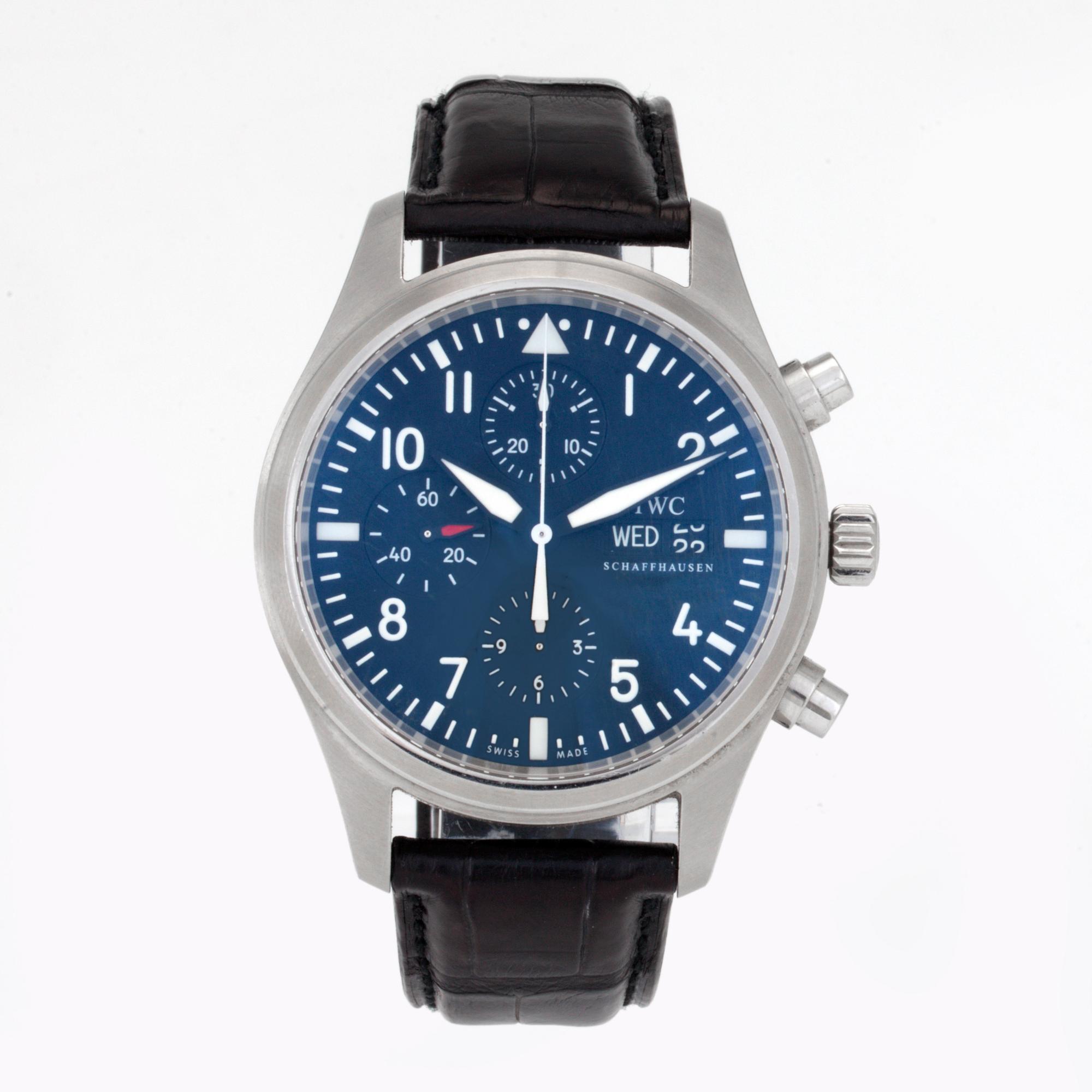 IWC, Schaffhausen, Pilot Classic, chronograph, wristwatch, 42 mm,