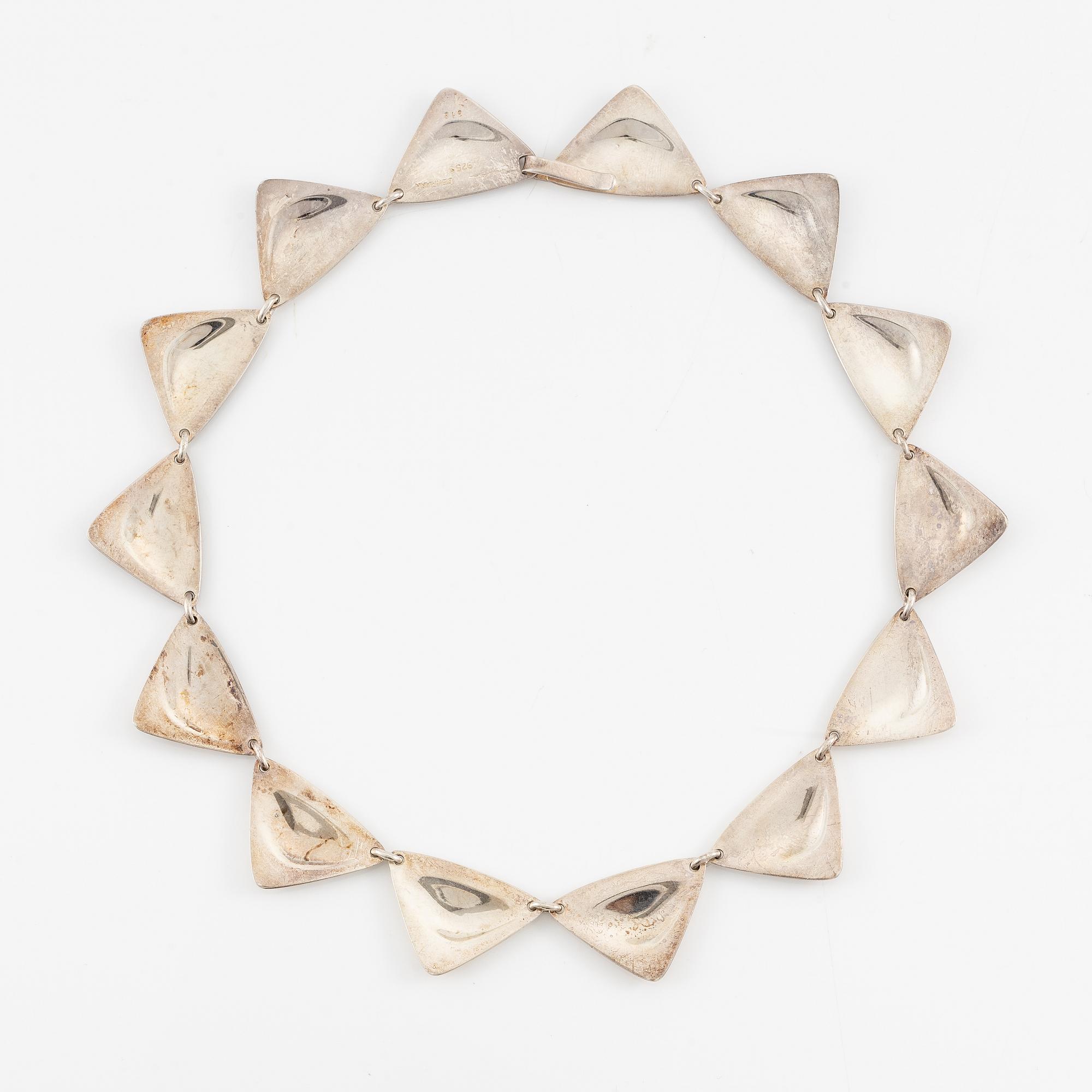 Hans Hansen, necklace and bracelet, sterling silver, Denmark.
