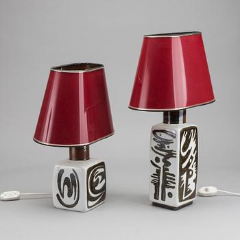 CARL-HARRY STÅLHANE, two table lamps "Orient" Rörstrand.