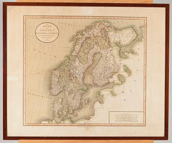 KARTA, A New Map of Sweden, Norway and Norway from the latest authorities by John Cary Engraver. London 1801.