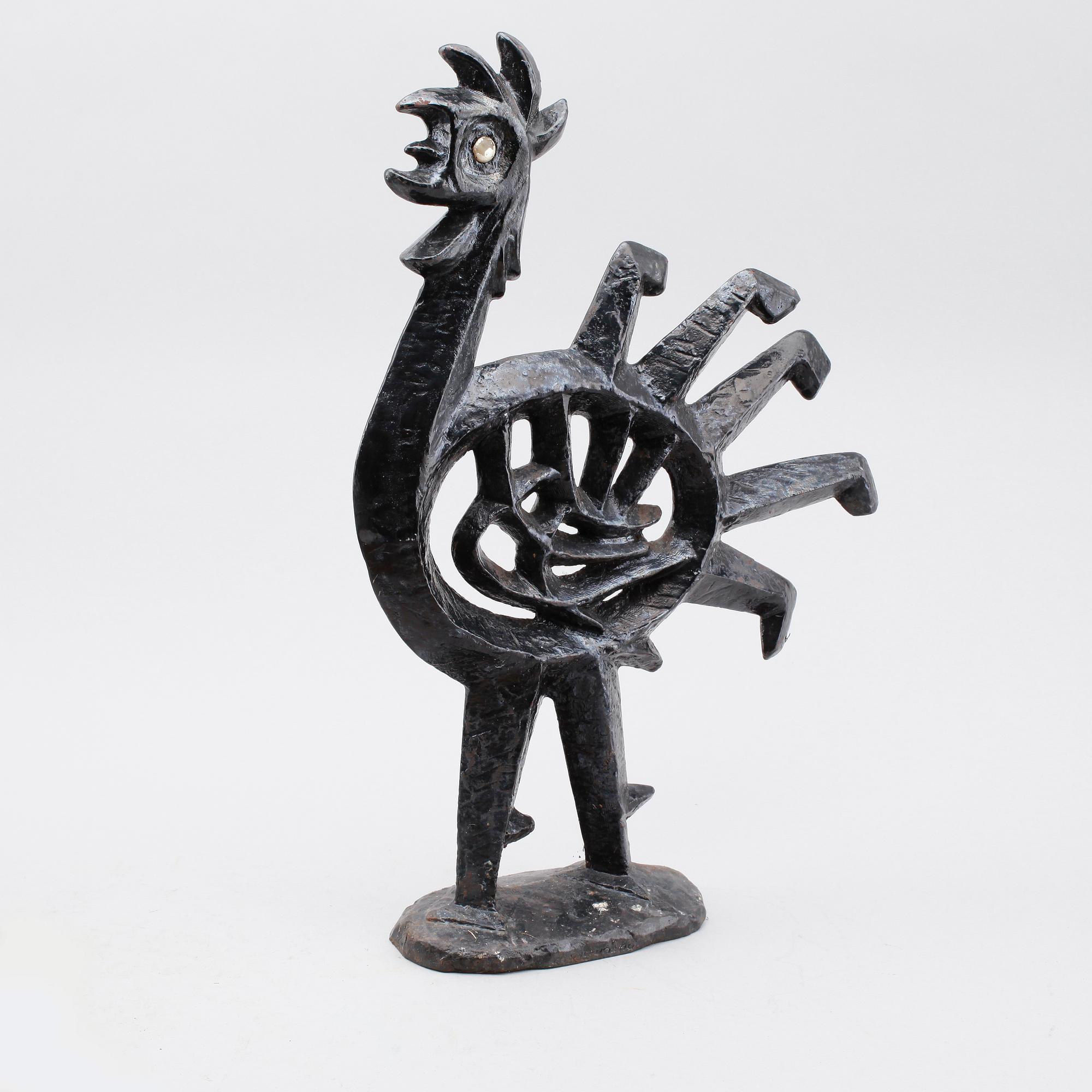 OLLE HERMANSSON, skulptur, gjutjärn, Husqvarna Vapenfabriksaktiebolag, 1960-tal.