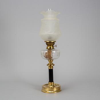 A paraffin lamp, circa 1900.