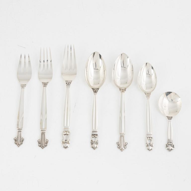 Georg Jensen, sterling silver cutlery, Denmark (13 pieces).