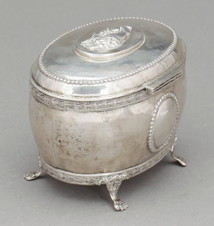 SOCKERSKRIN, silver, Sam Pettersson AB, Linköping, 1932. Vikt ca 446 gram.