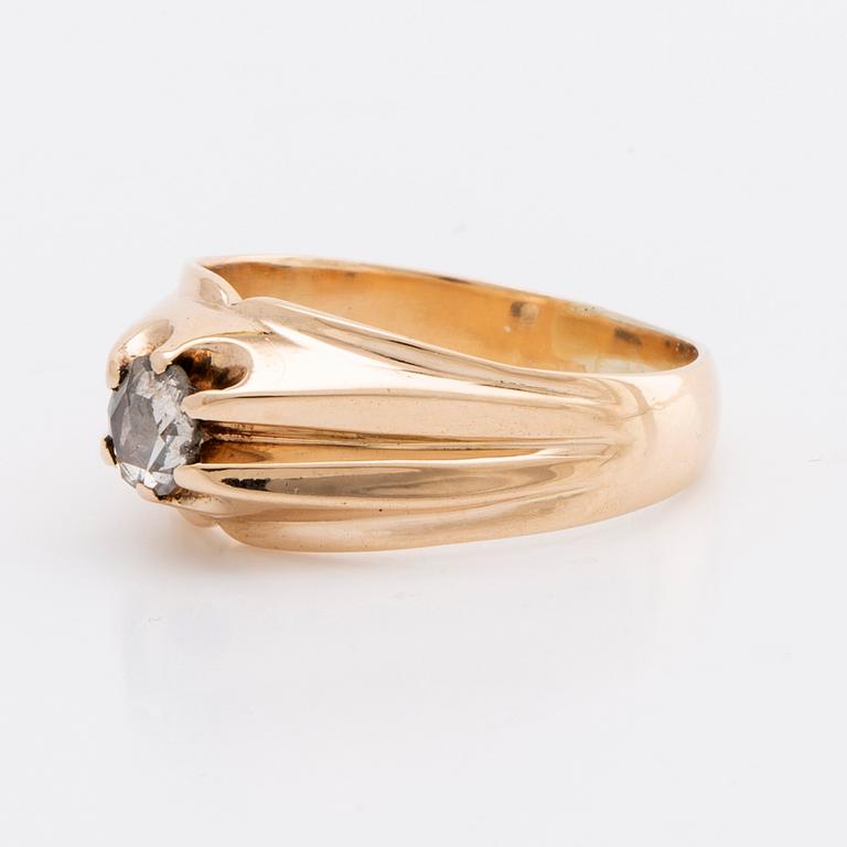 RING 14K gold 1 rose-cut diamond approx 0,15 ct.