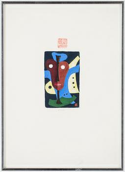 Eric Grate · ERIC GRATE, etsning, kolorerad, monogramsignerad.