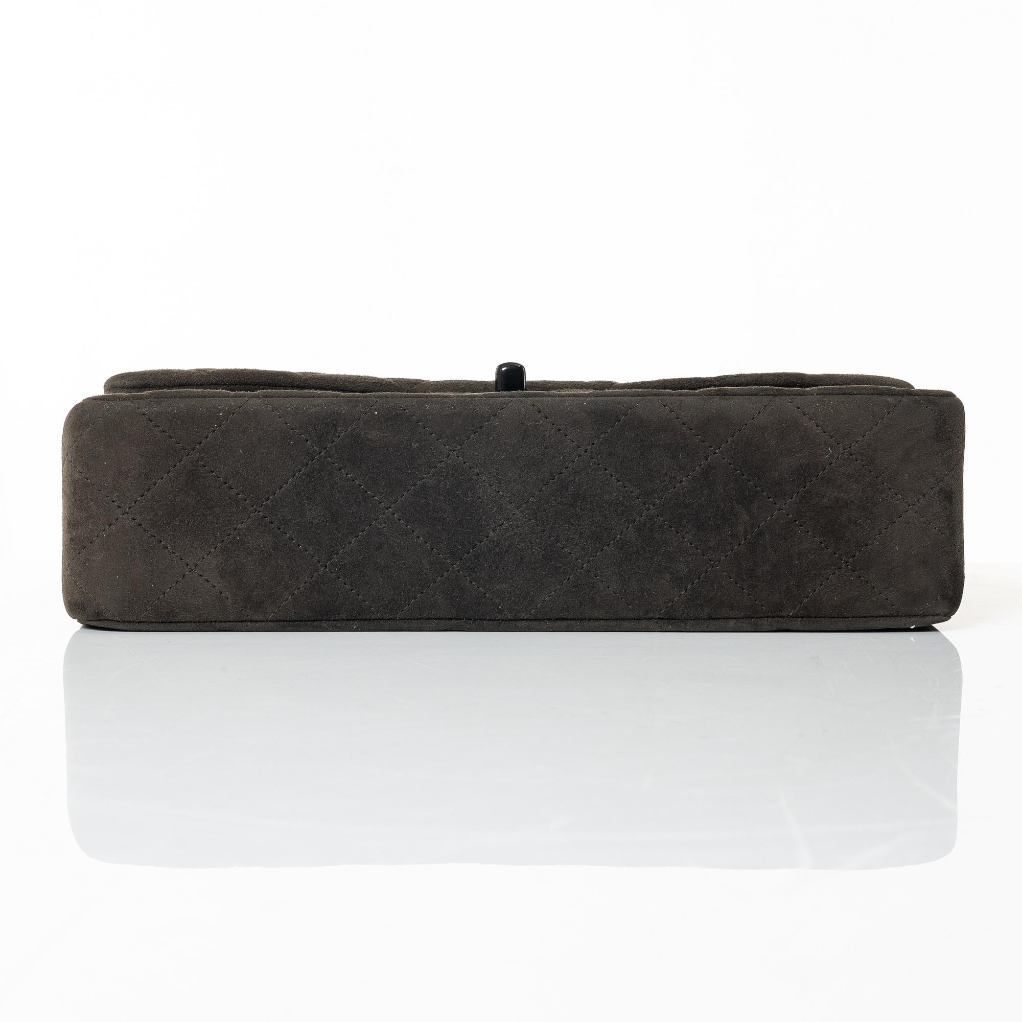 Chanel, A brown suede "Medium Double Flap Bag", 1997-1999.