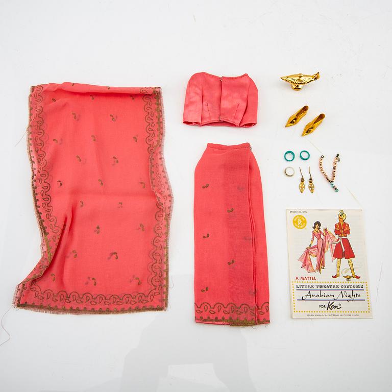 Barbie clothes 6 sets,Ken clothes 1 set.vintage Including "Miss Astronaut" Mattel 1965, "Arabian Nights" Mattel 1964-65.