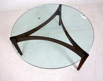 SOFFBORD, Sven Ellekaer, teak med skiva av glas.