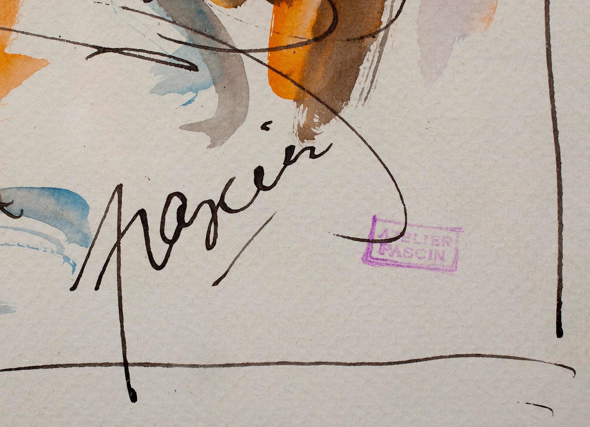 JULES PASCIN, akvarell, Atelierstämpelsignerad Pascin.