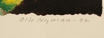 OLLE NYMAN, färglitografier, 2 st, sign o dat -92.