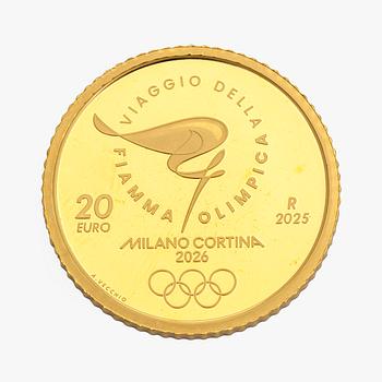 Coin, Milano Cortina 2026, gold 99.9%.