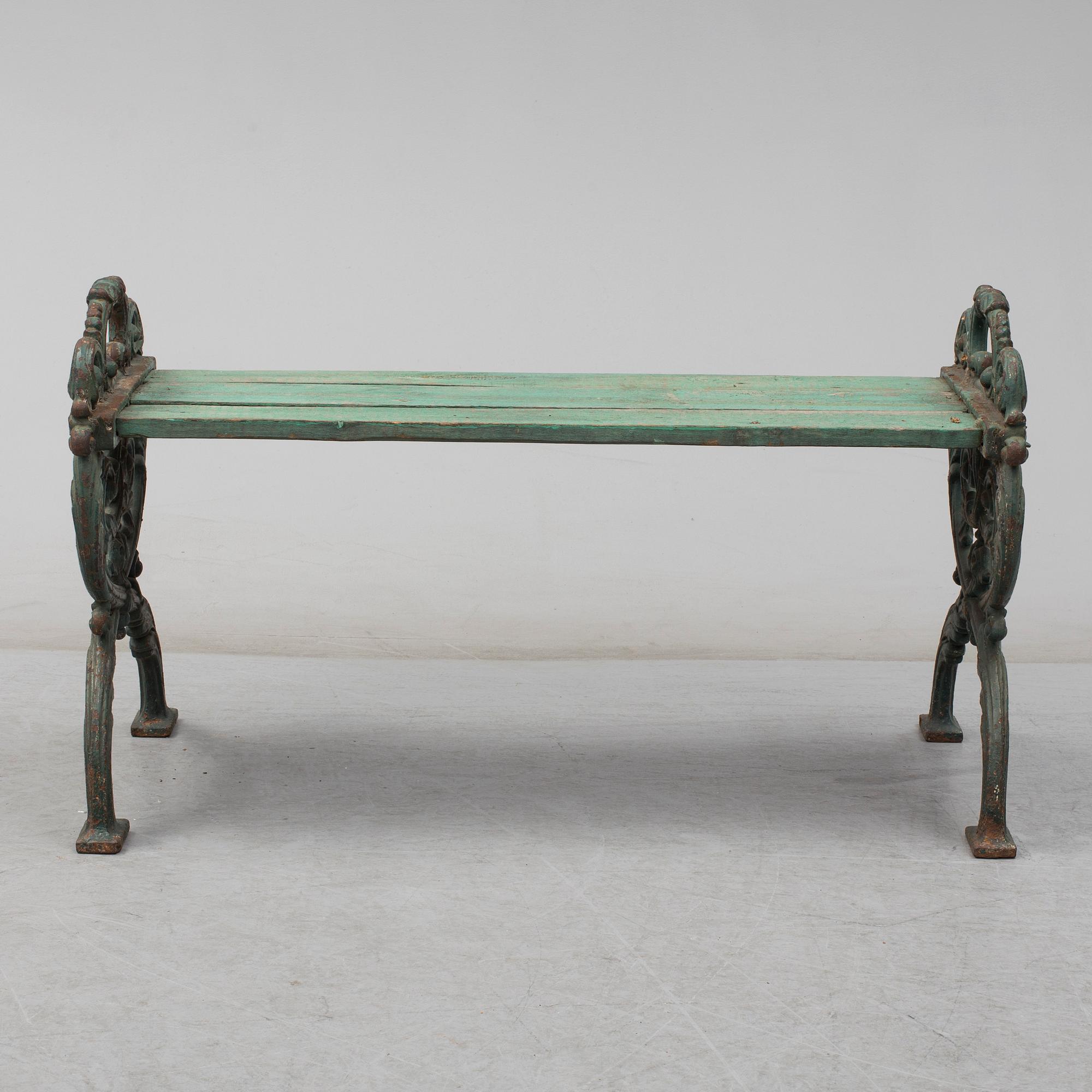 GARDEN BENCH, cast iron, ca 1900.