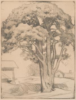 Eero Järnefelt, softground etching, signed in pencil.