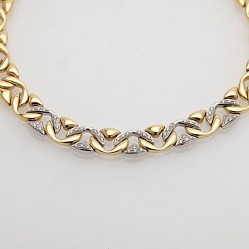 Collier, 18K guld med briljanter, Chiampesan, Italien.