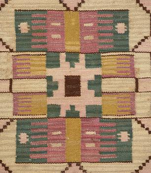 Märta Måås-Fjetterström, a textile, "Blekingerosa", flat weave, ca 63-64 x 55-56,5 cm, signed AB MMF.