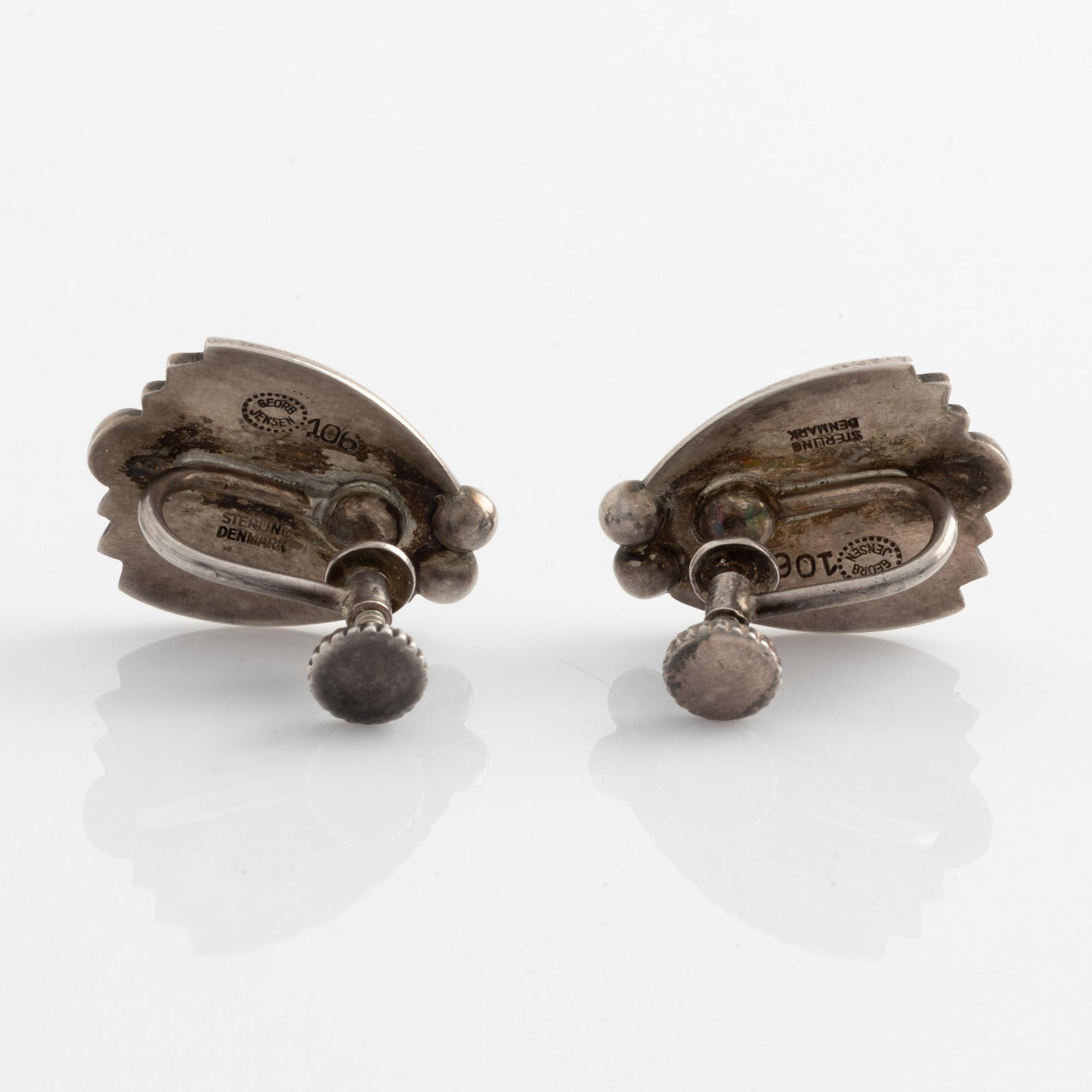 Georg Jensen, Harald Nielsen, earrings, a pair, sterlingsilver, Denmark.